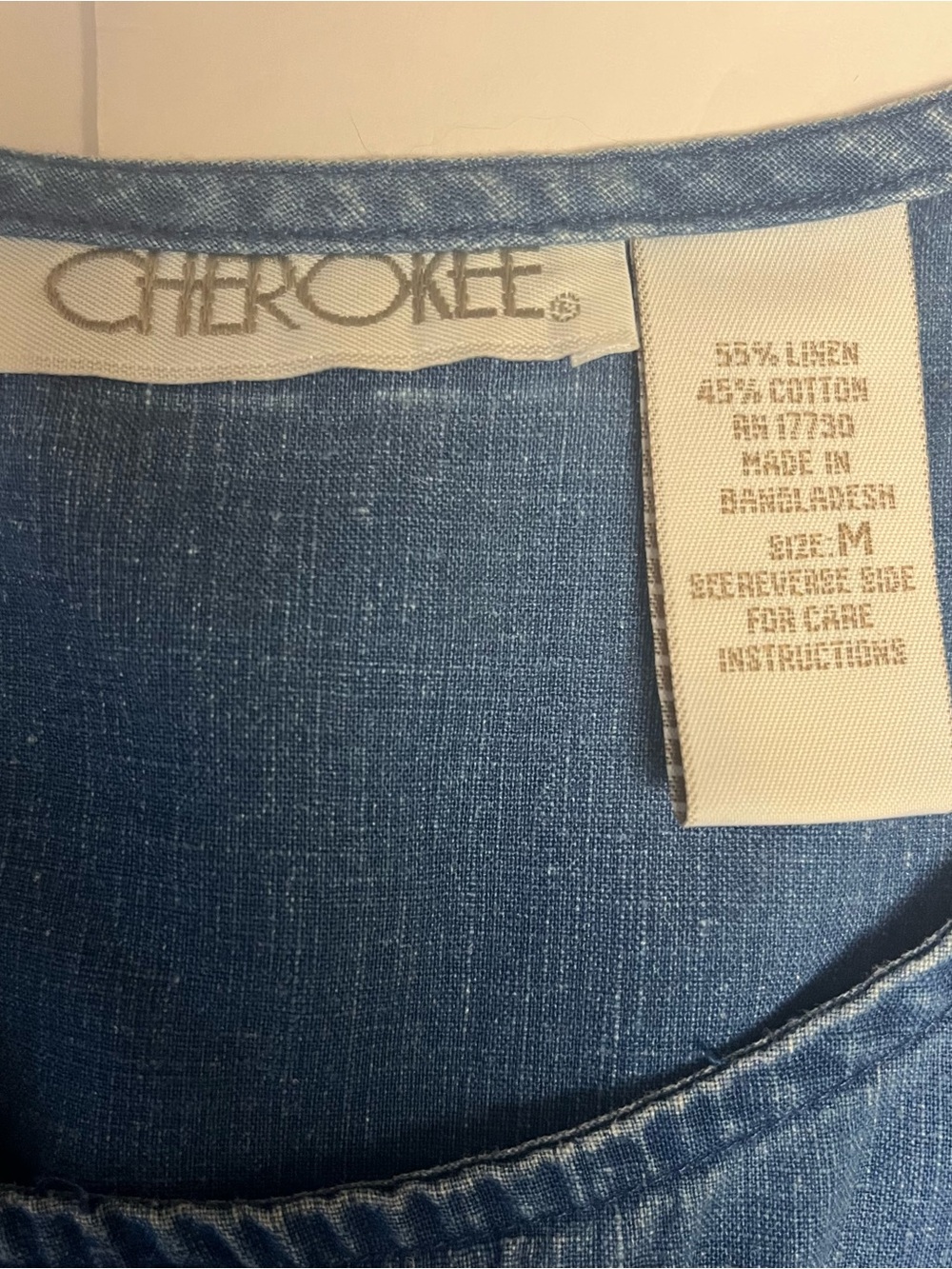 Vintage Boho Hippie Womens Blue Chambray Linen Cotton Sleeveless Tank Top Medium - Picture 4 of 9